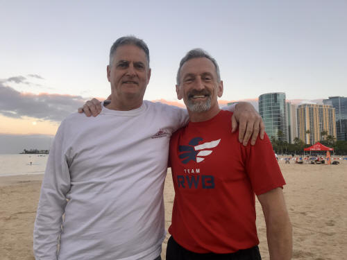 With Joe 'Marine' Shusko at the Waikiki Biathlon